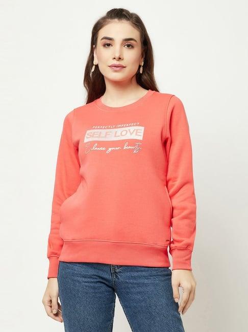 crimsoune club peach printed sweatshirt