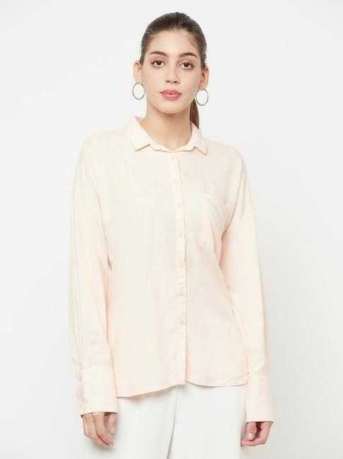 crimsoune club peach regular fit shirts