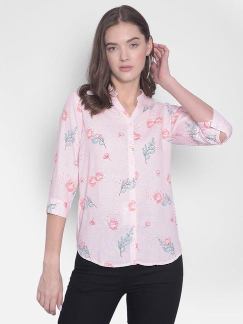 crimsoune club pink floral print shirt