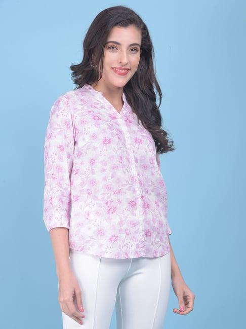 crimsoune club pink floral print shirt