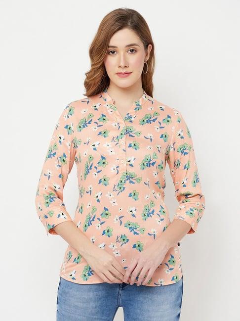 crimsoune club pink floral print top