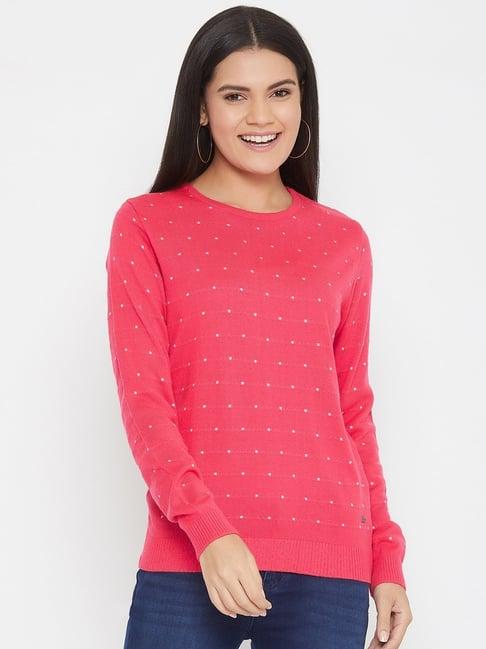 crimsoune club pink printed sweater