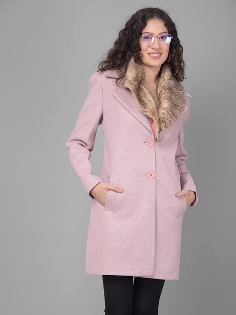 crimsoune club pink textured overcoat