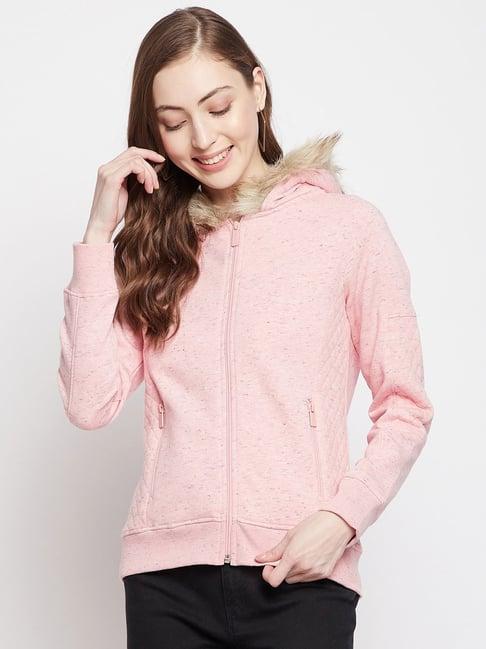 crimsoune club pink textured sweatshirt