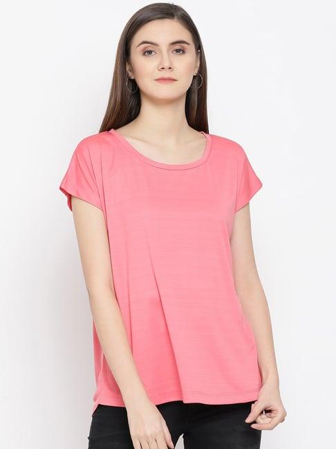 crimsoune club pink textured t-shirt