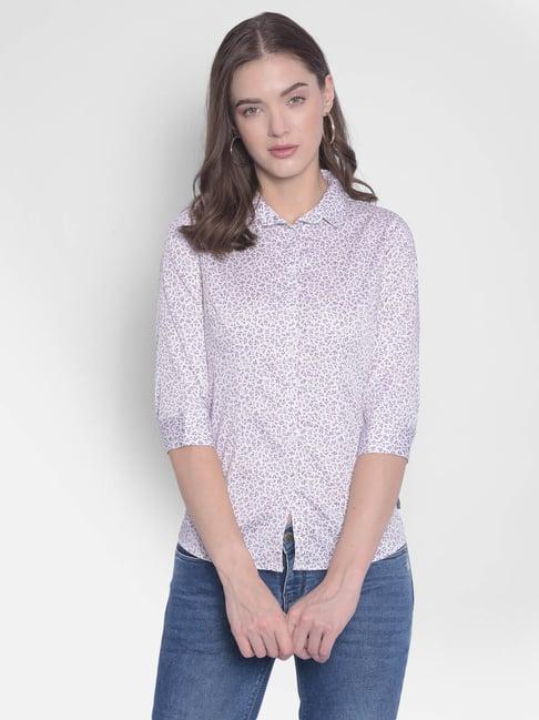 crimsoune club purple floral print shirt