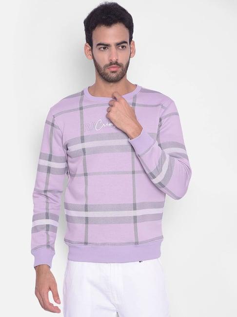 crimsoune club purple regular fit checks sweatshirt