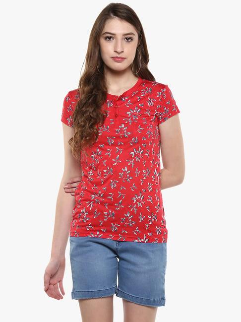 crimsoune club red printed top