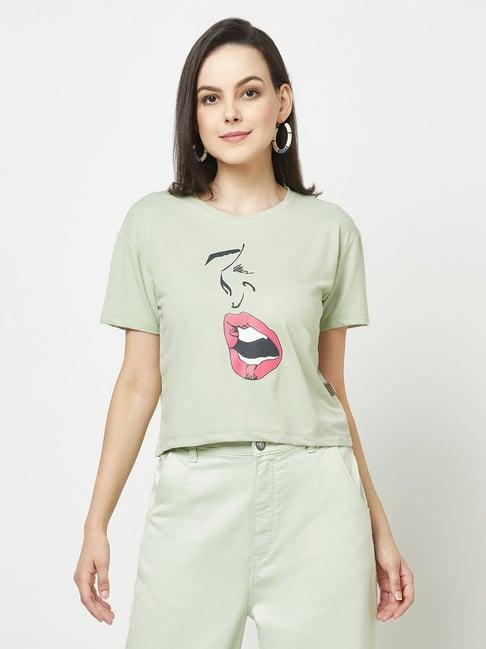 crimsoune club sage green printed t-shirt