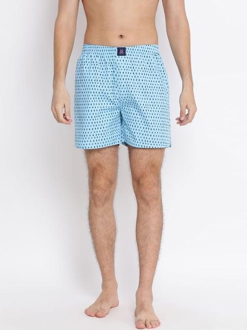 crimsoune club sky blue cotton regular fit printed boxers