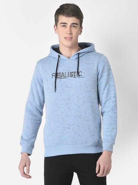 crimsoune club sky blue regular fit hooded sweatshirt