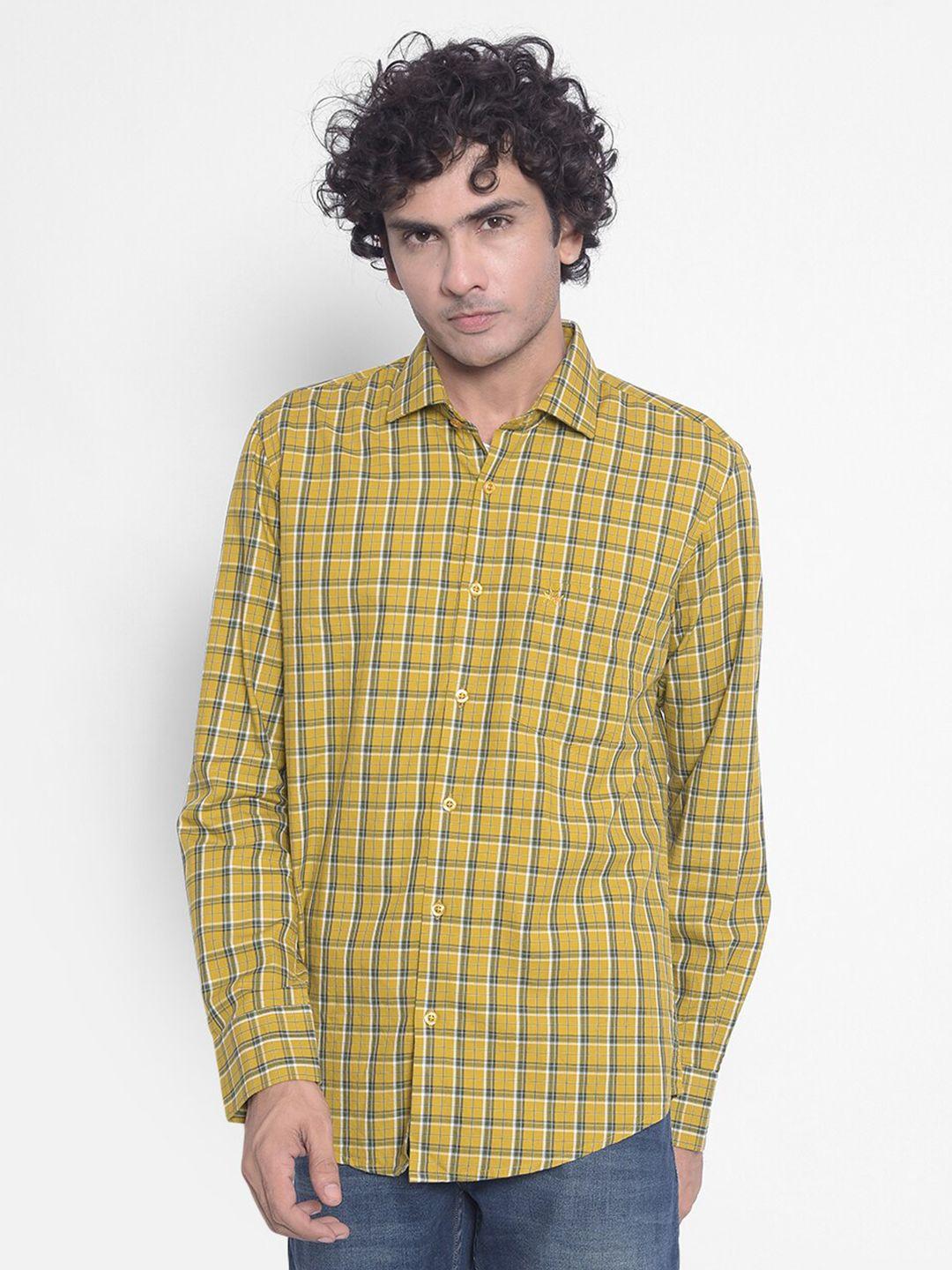 crimsoune club slim fit gingham checked opaque cotton casual shirt
