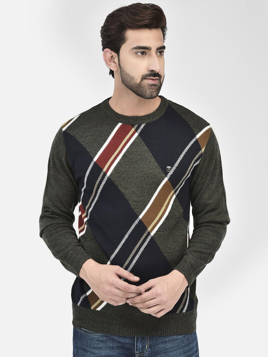 crimsoune club striped acrylic pullover