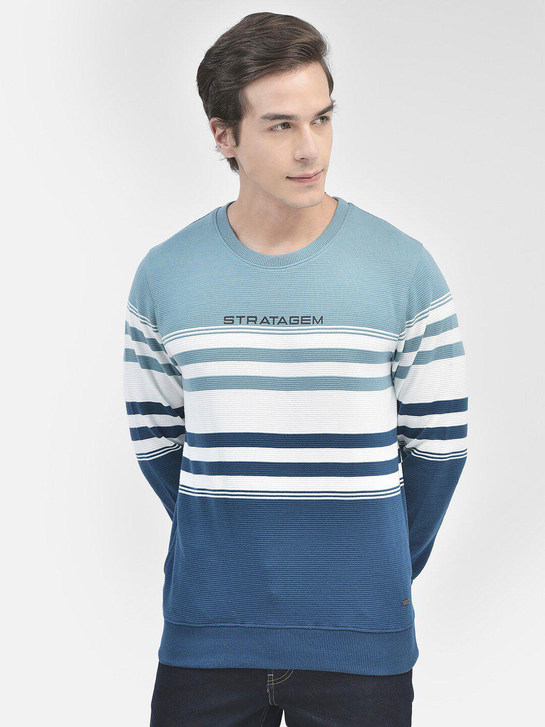 crimsoune club striped cotton sweatshirt