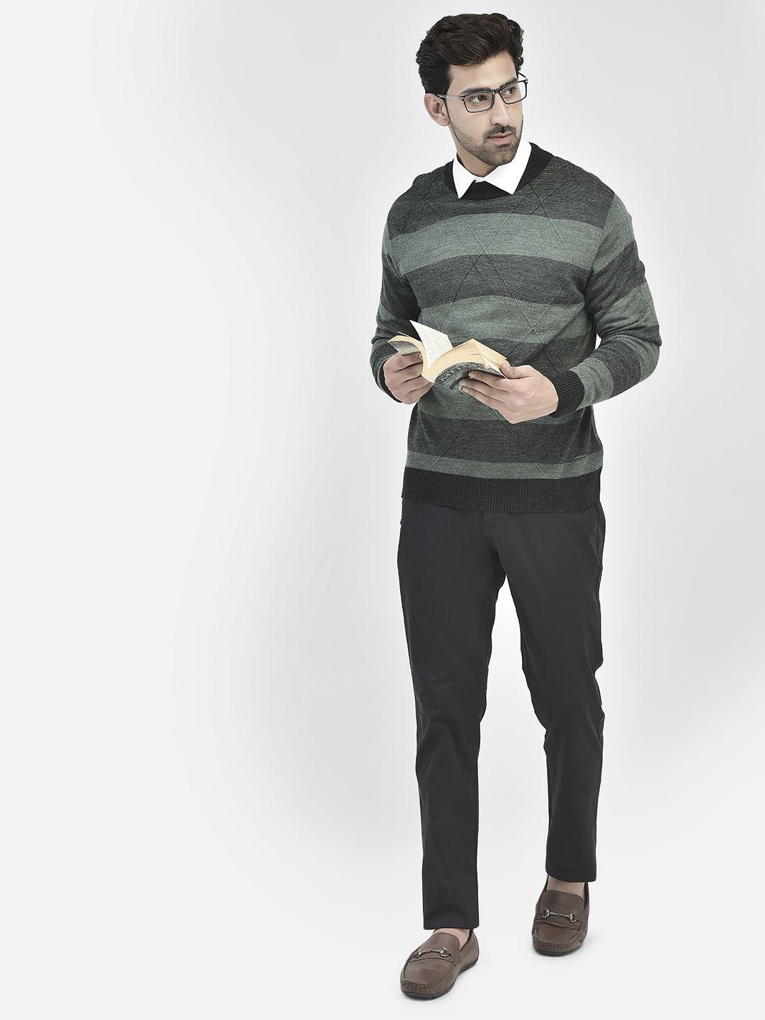 crimsoune club striped round neck pullover