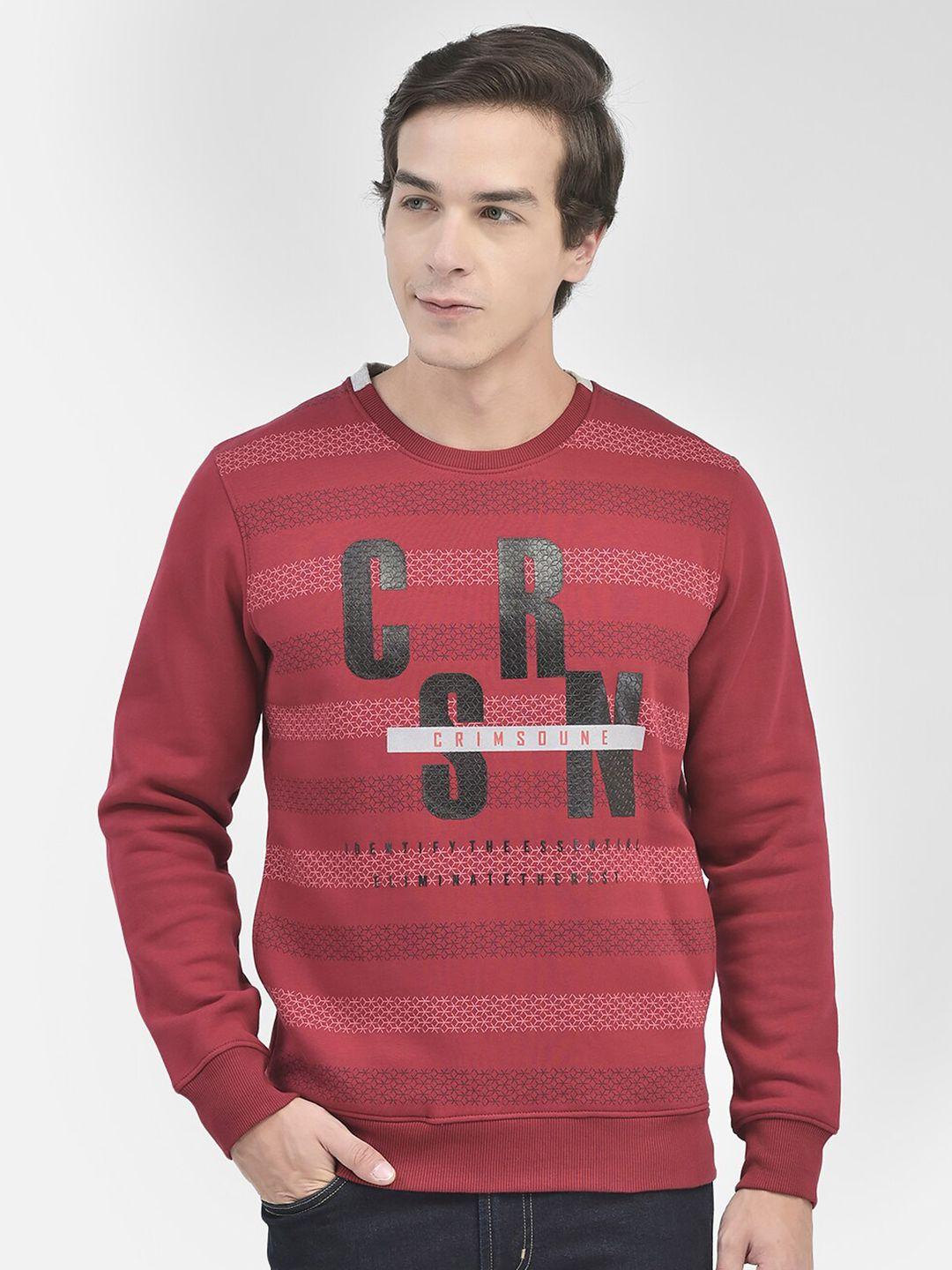 crimsoune club typography printed ribbed pullover sweatshirt