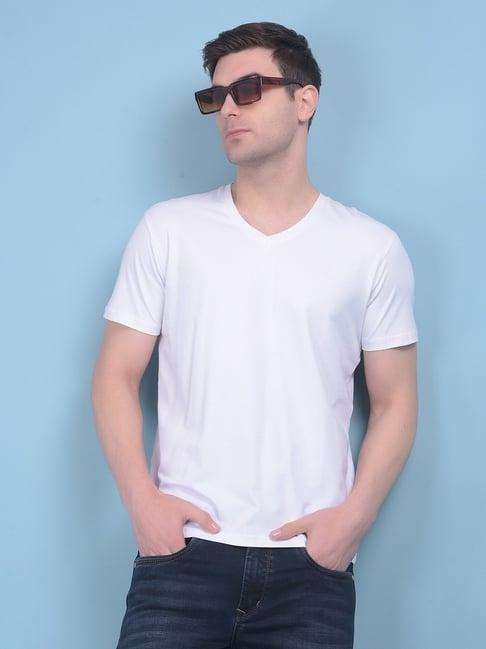 crimsoune club white cotton regular fit t-shirt