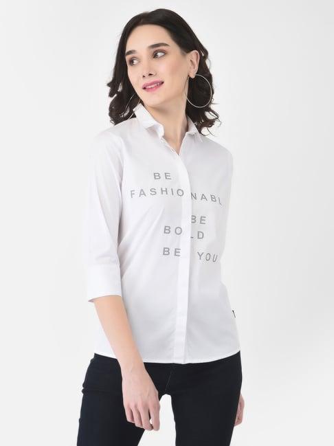 crimsoune club white printed shirt
