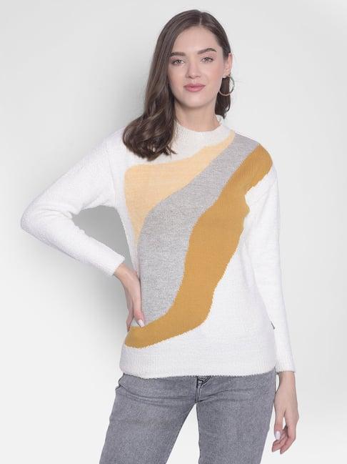 crimsoune club white printed sweater