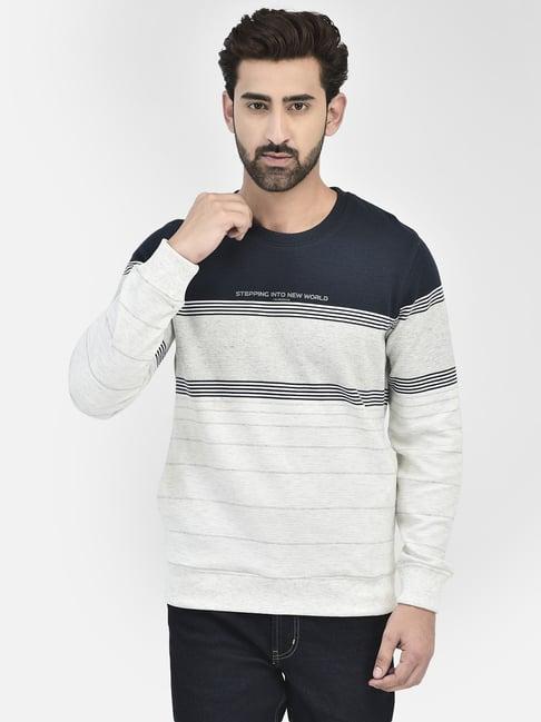 crimsoune club white regular fit cotton sweatshirt