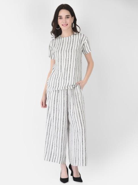 crimsoune club white striped top with pants