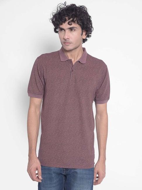 crimsoune club wine slim fit printed polo t-shirt