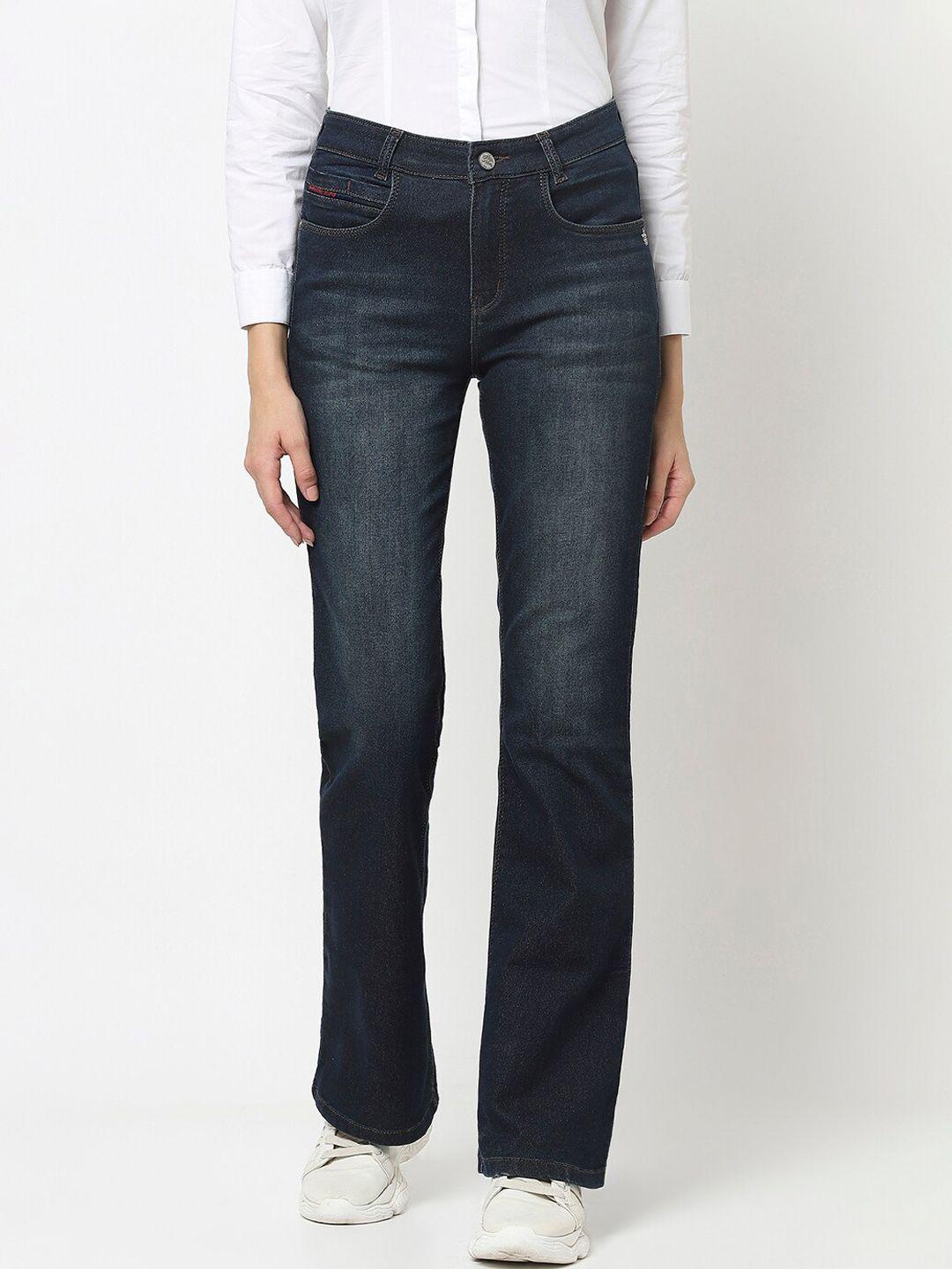 crimsoune club women blue flared light fade jeans - crimsoune club