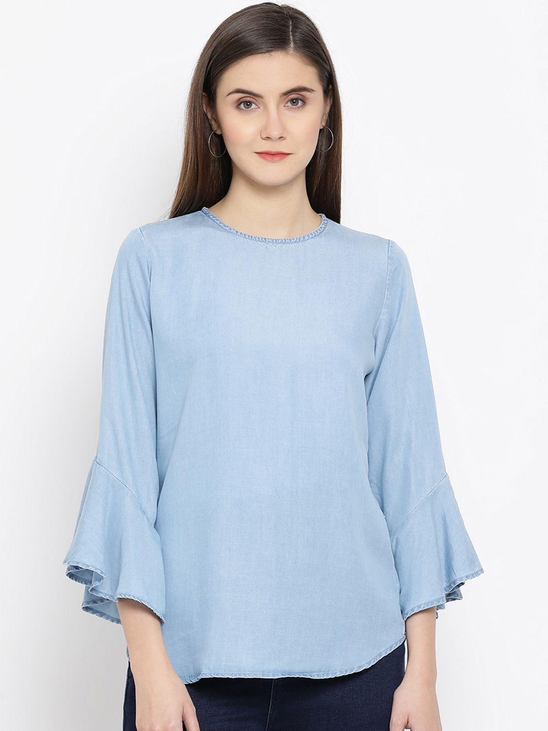 crimsoune club women blue solid top