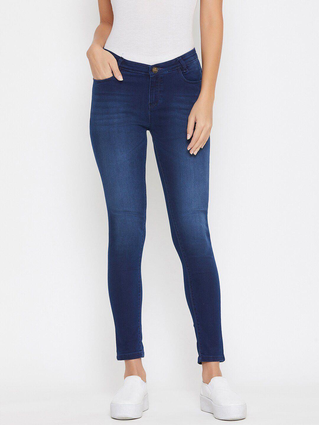 crimsoune club women blue super skinny fit light fade jeans