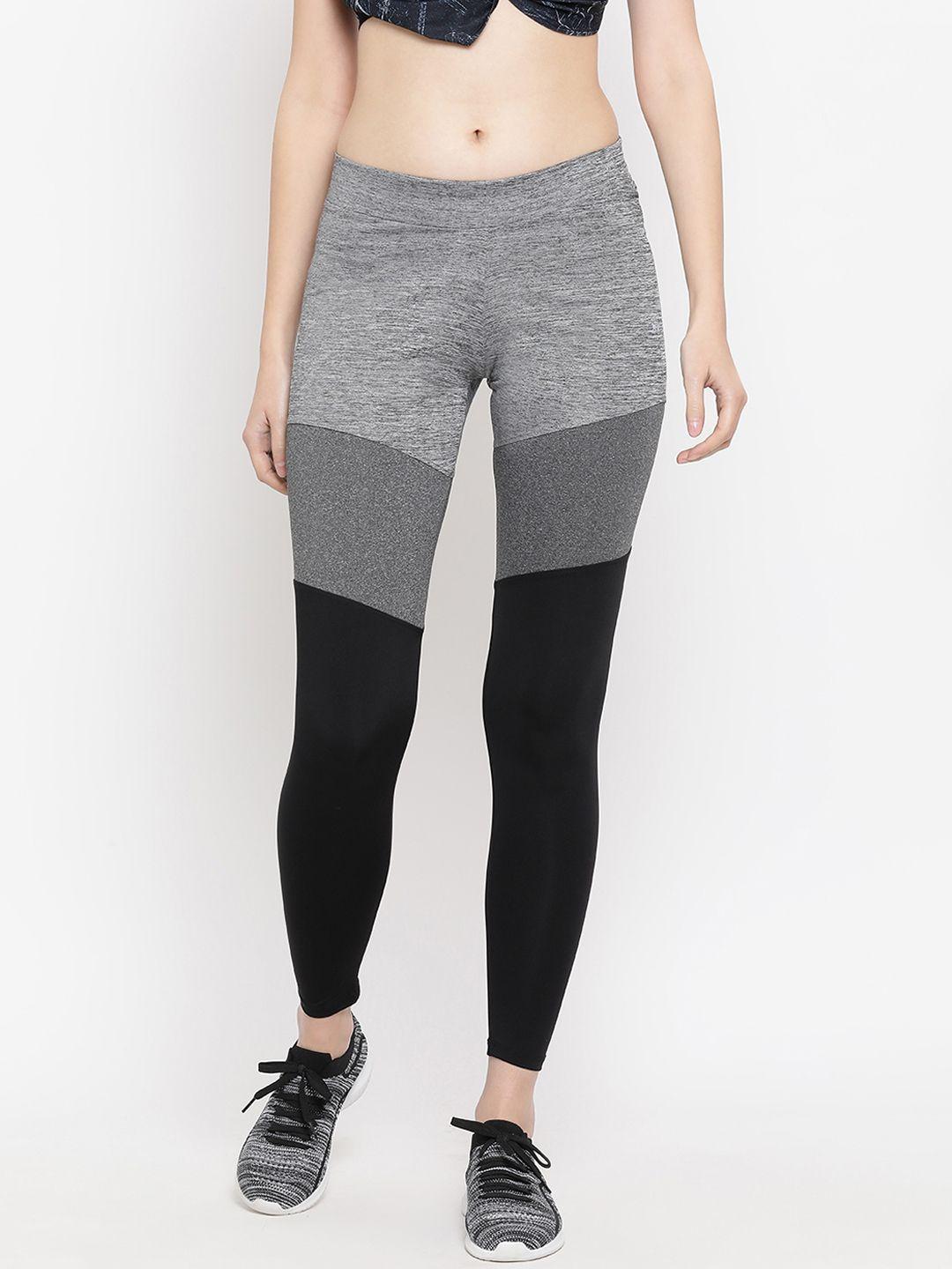 crimsoune club women grey & black colourblocked track pants