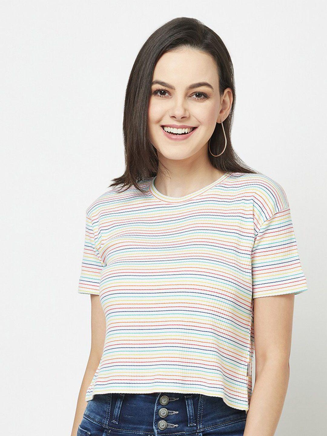 crimsoune club women horizontal striped t-shirt