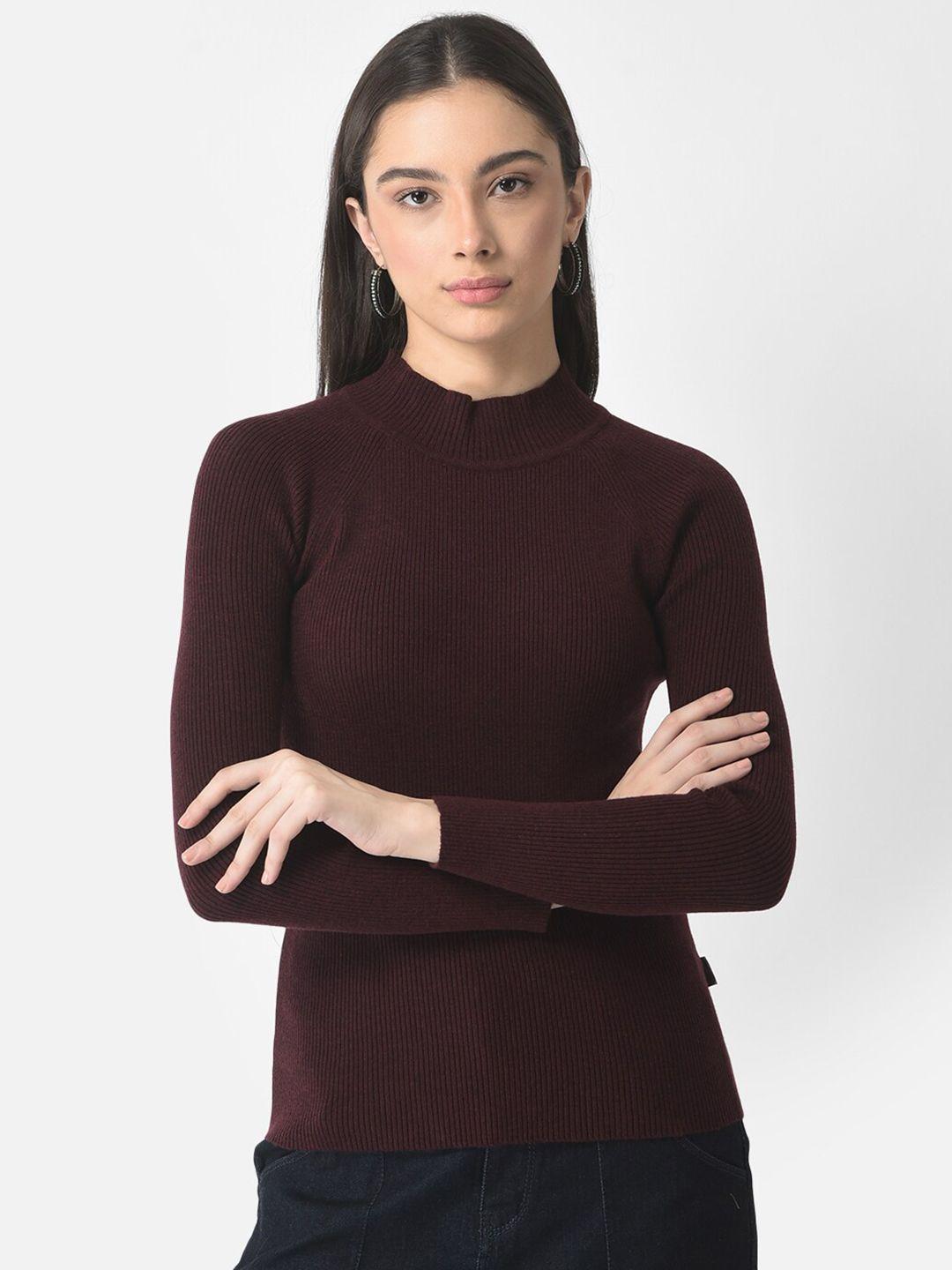 crimsoune club women maroon ribbed pullover