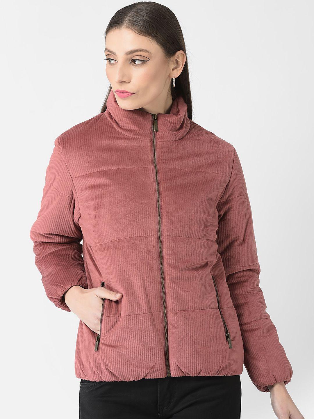 crimsoune club women mock collar bomber jacket