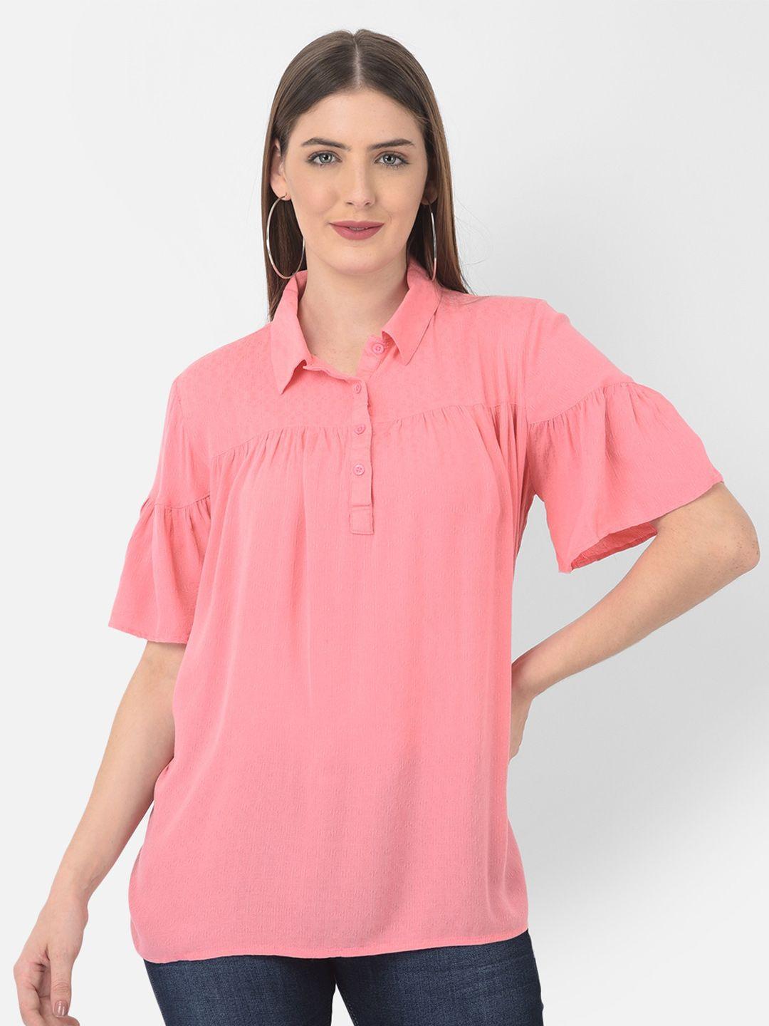 crimsoune club women pink shirt style top