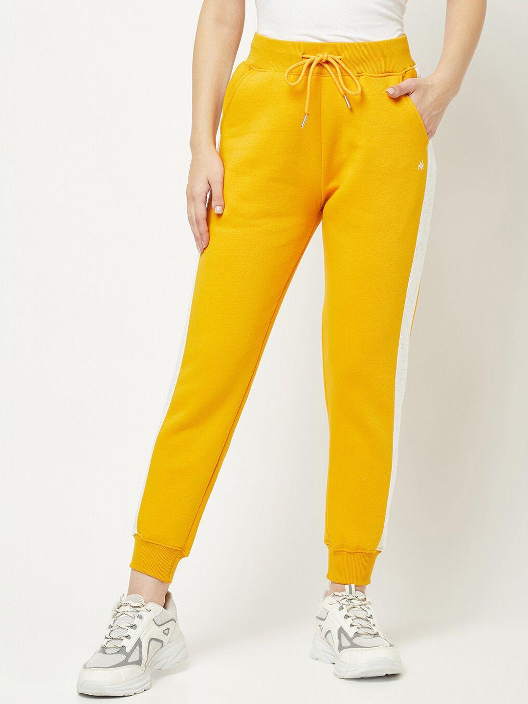 crimsoune club women yellow slim-fit joggers