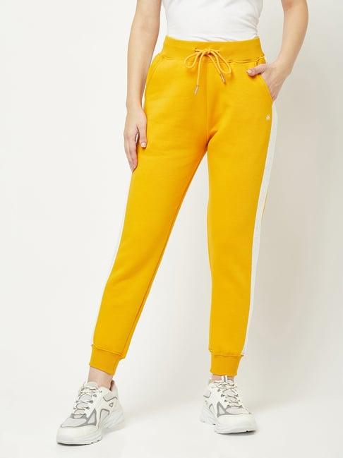 crimsoune club yellow color-block joggers