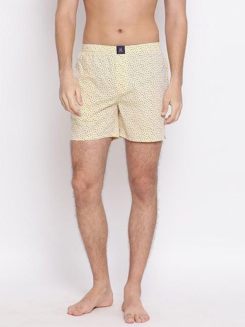 crimsoune club yellow cotton slim fit printed boxers