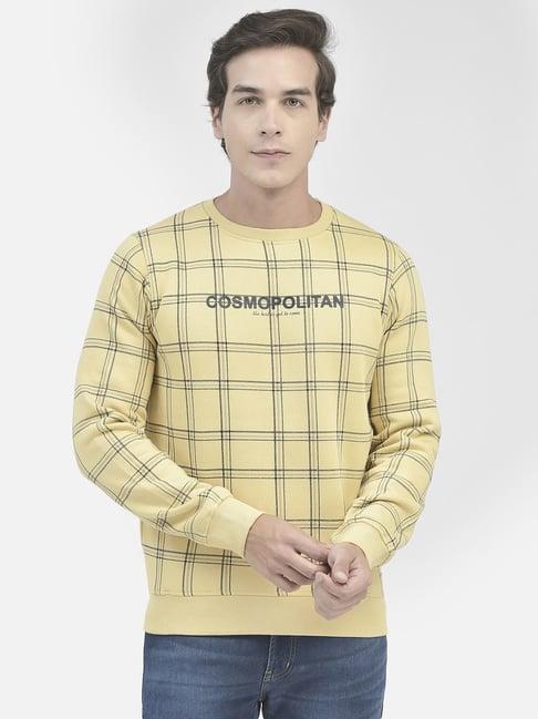 crimsoune club yellow regular fit checks sweatshirt