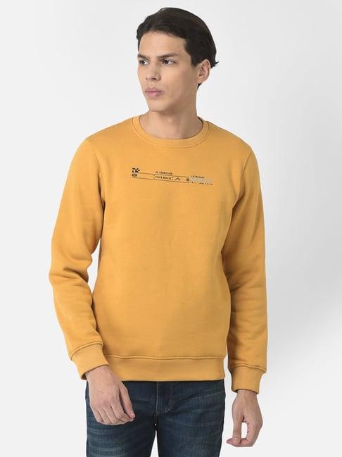 crimsoune club yellow regular fit printed sweatshirt