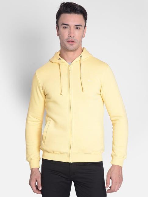 crimsoune club yellow slim fit hooded sweatshirt