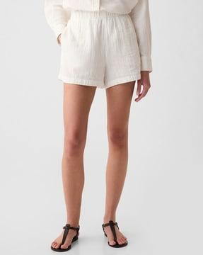 crinkle gauze regular fit pull on shorts