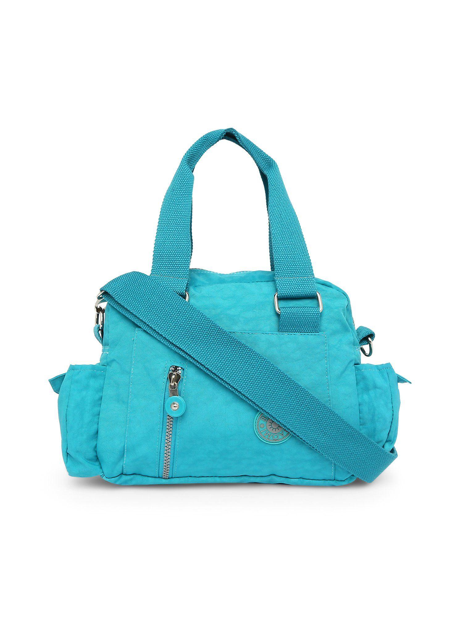 crinkle range blue color soft case nylon handbag - ba-9174021002