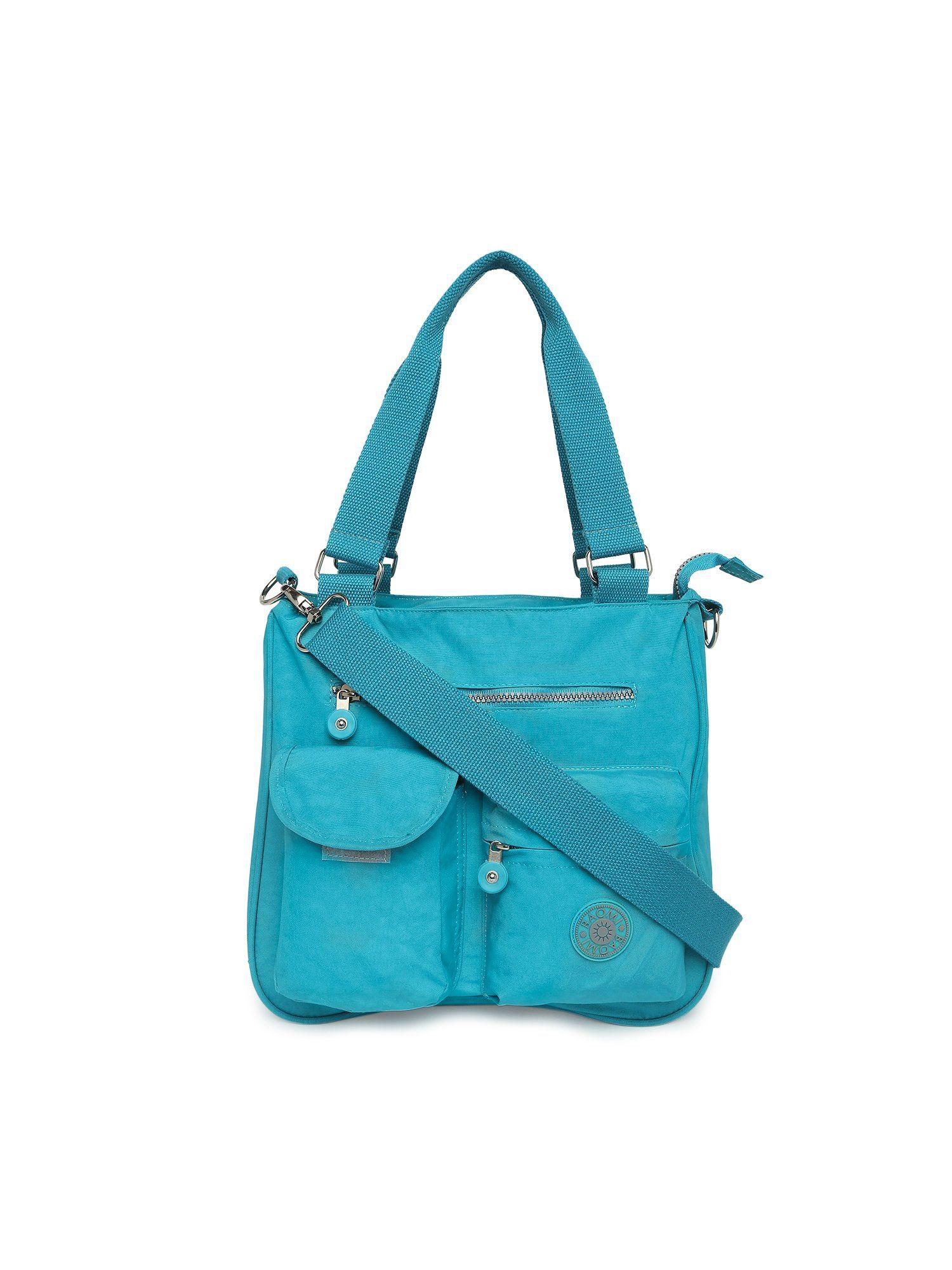 crinkle range blue color soft case nylon shoulder bag