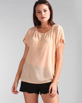crinkled boxy top