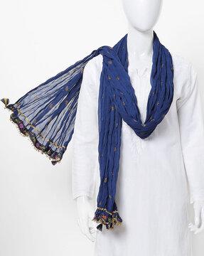 crinkled dupatta with motifs