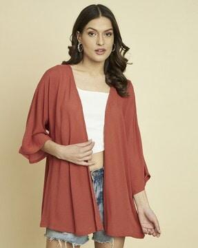 crinkled front-open shrug