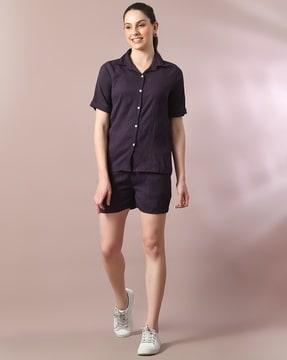 crinkled regular fit shirt