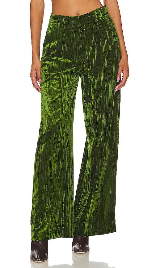 crinkled velvet pleated trousers