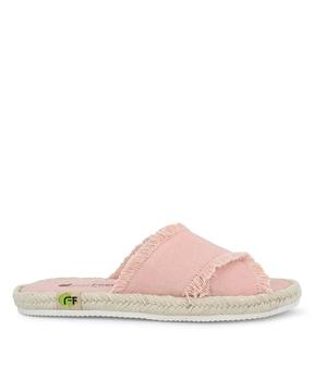 cris-cross slip-on sandals