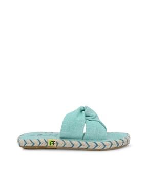 cris-cross slip-on sandals